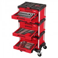 New Milwaukee Master Mechanics Hand Tool Set with PACKOUT Drawers and Dolly, 366 Pieces